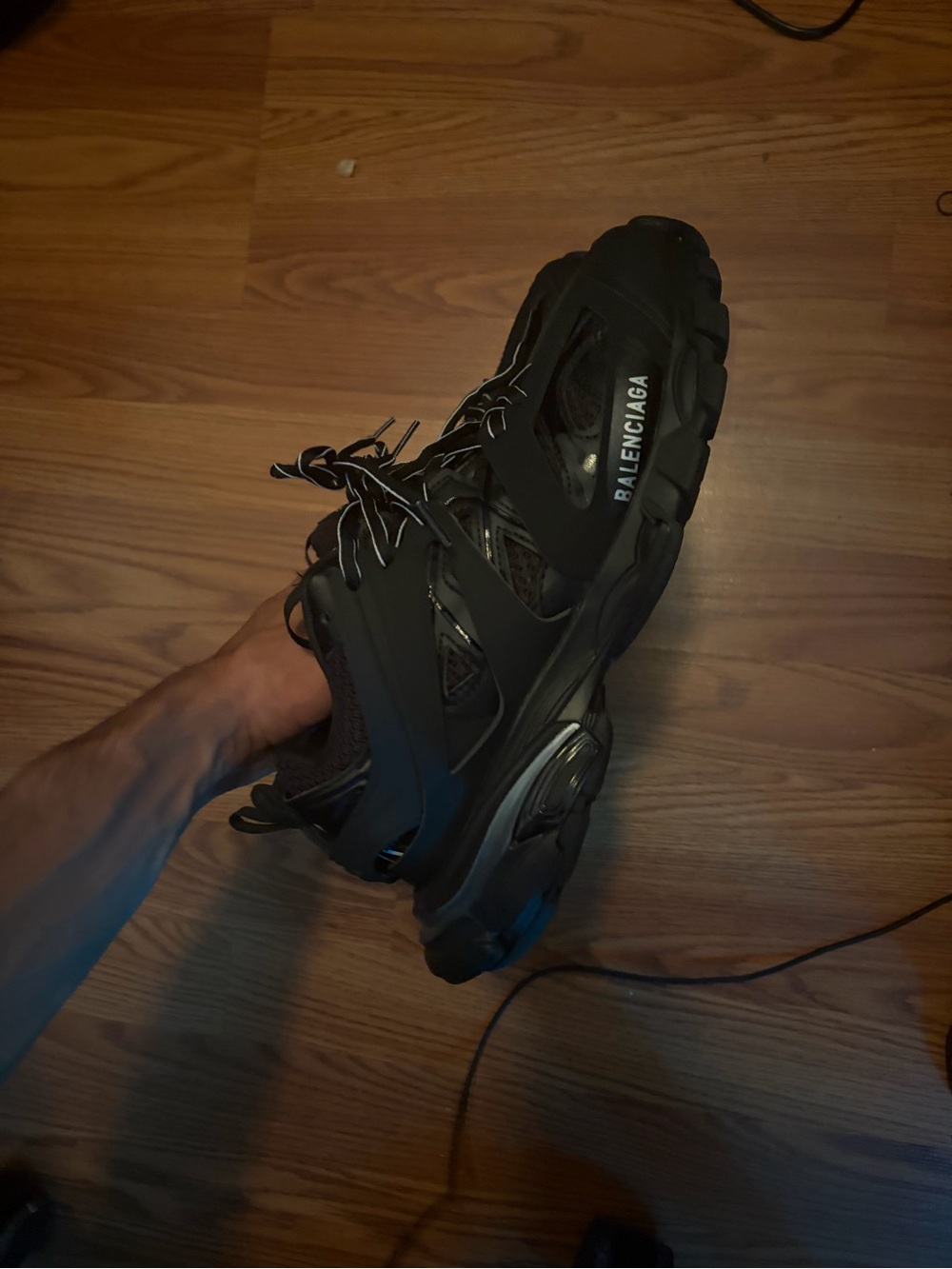 Balenciaga Black Men's Track-Inspired Chunky Sneakers - Picture 6 of 10